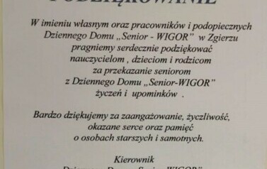 Podziękowanie od Pain Jolanty Szafrańskiej