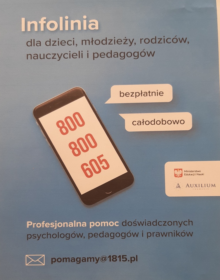 Infolinia dla dzieci, rodziców, nauczycieli
