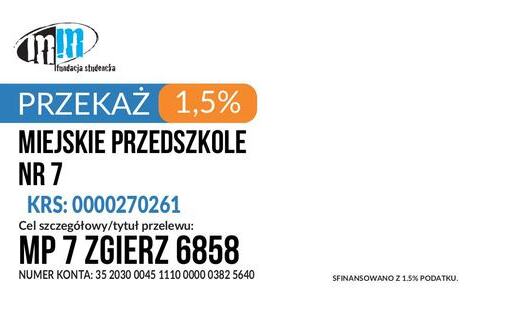 Zdjęcie do PRZEKAŻ NAM SWOJE 1,5% PODATKU 